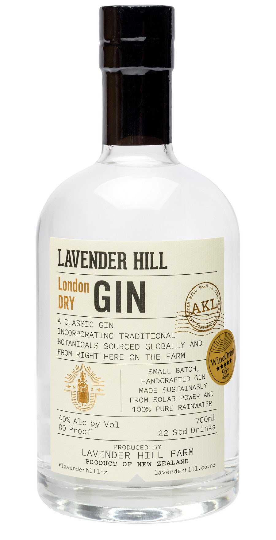 London Dry Gin from Lavender Hill craft distillery Auckland