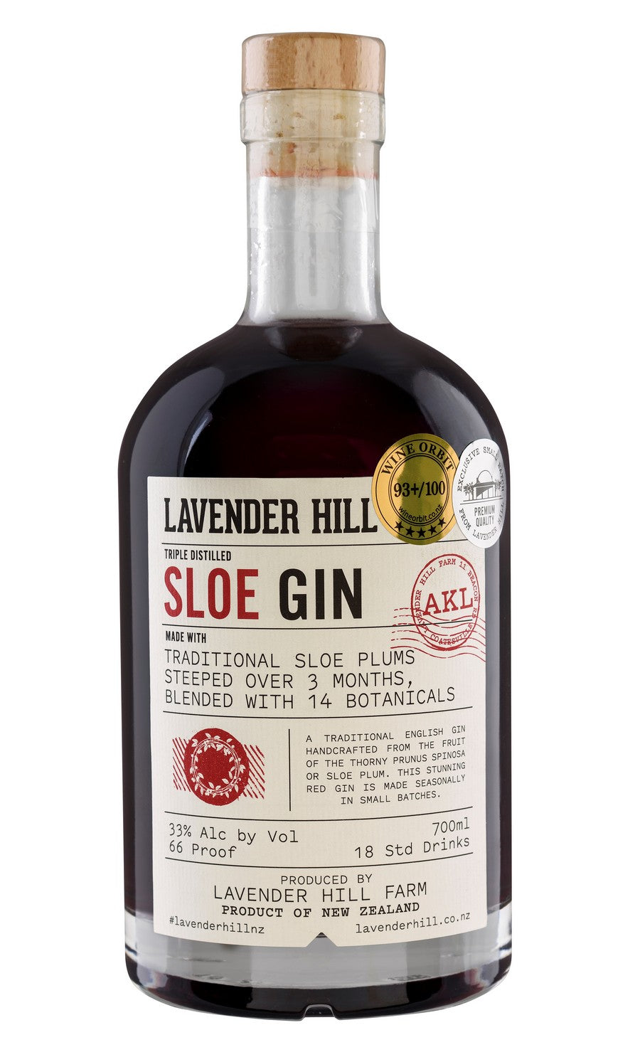 Sloe Gin from Lavender Hill craft distillery Auckland